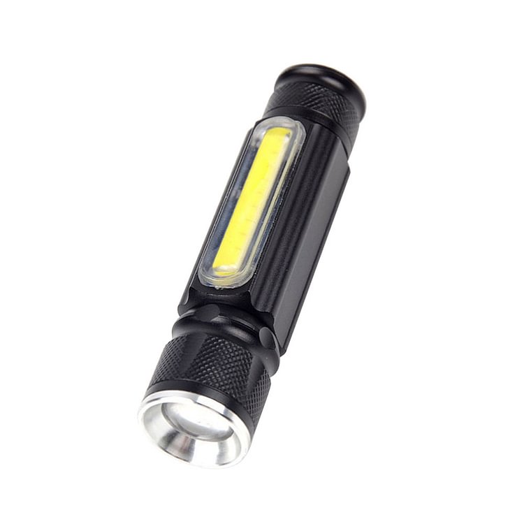 T6 LED Flashlight USB Charging Telescopic Zoom Outdoor COB Torch Hand Lamp