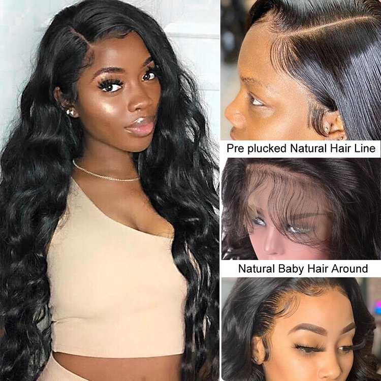 🔥 Best Sale 🔥 Glueless 13×4 Frontal Lace Wigs | Black Wavy Hair Wigs | Natural & Face-fitting