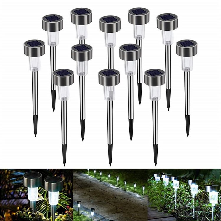 Solar Garden Lights Outdoor, Upgraded Solar Powered Lights LED Outside Waterproof Lamps with Star Pattern for Garden Path Yard, 12 Pack - Sean - Codlins