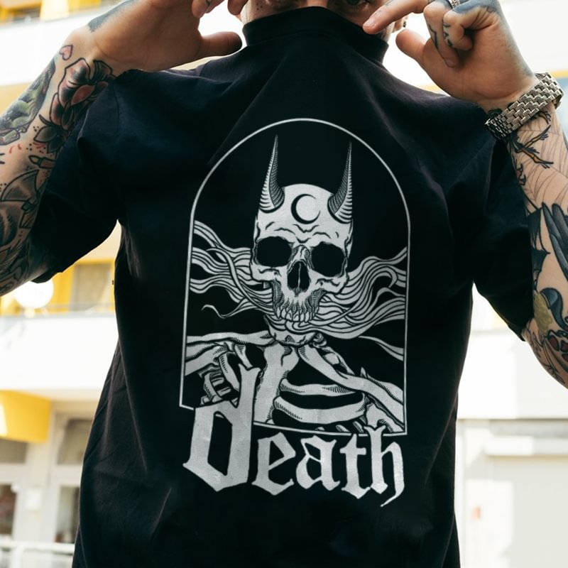 Skeleton Letters Printed Men's T-shirt Designer -  UPRANDY