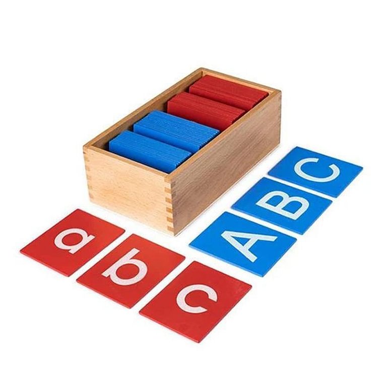 Montessori 52 Uppercase and Lowercase Wooden Alphabet Sandpaper Letters-Mayoulove