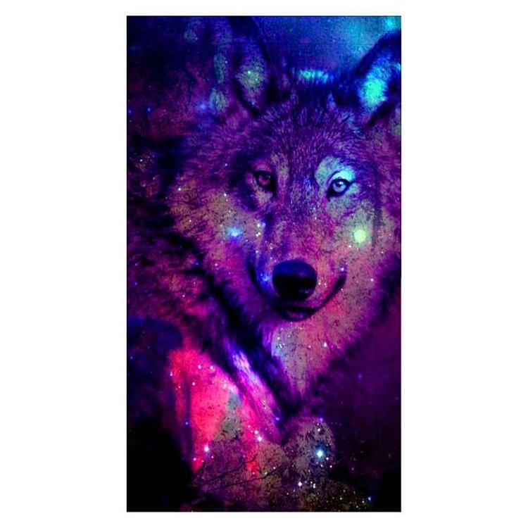 Night Wolf - Full Round Drill Diamond Painting - 30x50cm(Canvas)