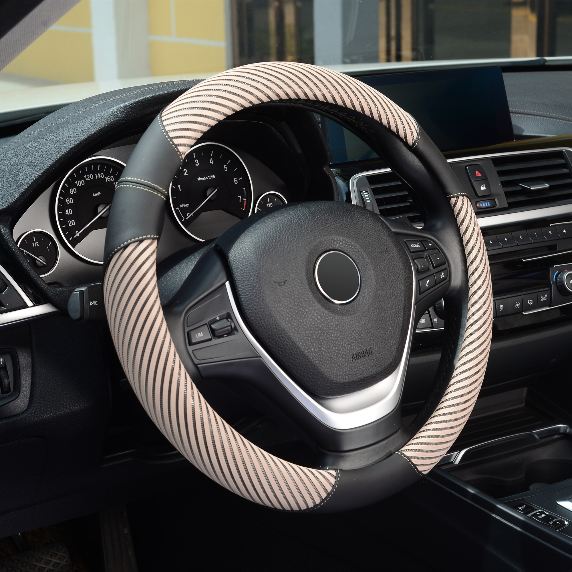 ALEMODR Ice Silk Steering Wheel Cover Universal 15 inch Breathable Cool in Summer 