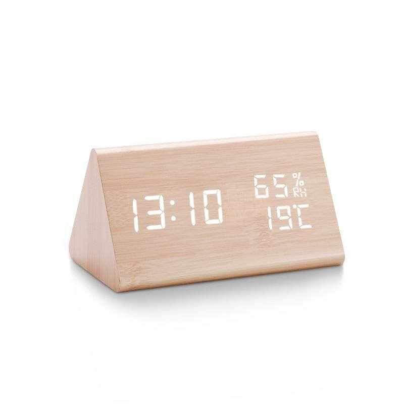 Digital Wooden Bamboo Alarm Clock - vzzhome