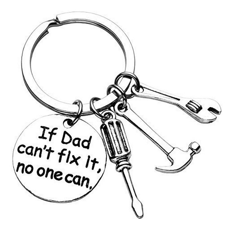 "If Dad Can't Fix it No One Can" Hand Tools Keychain for Dad/Grandpa/Papa/Daddy