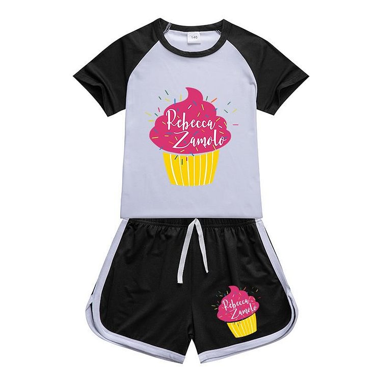 Mayoulove Kids Rebecca Zamolo Sportswear Outfits T-Shirt Shorts Sets-Mayoulove