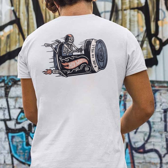Creative Flying Skull Print Short Sleeve T-shirt - Krazyskull