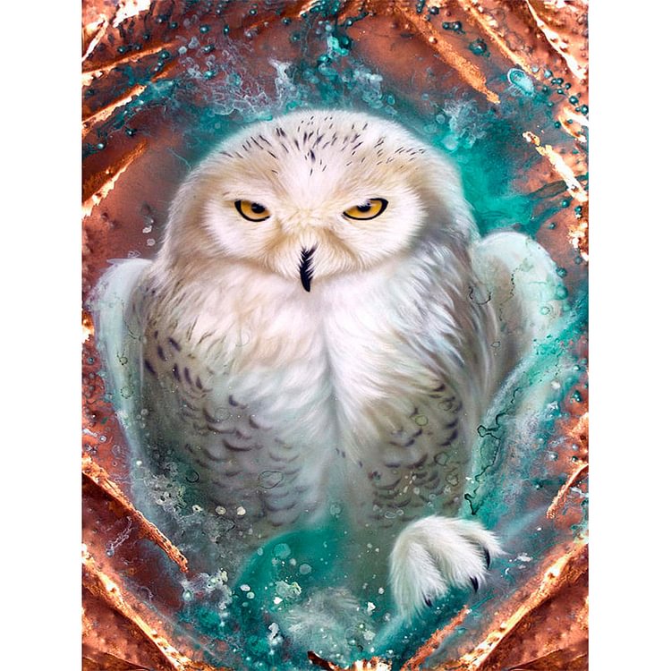 White Owl 30*40CM(Canvas) Full Round Drill Diamond Painting gbfke