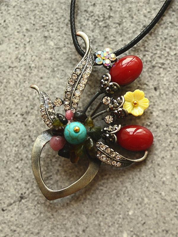 Vintage Flower Brooch&Necklace