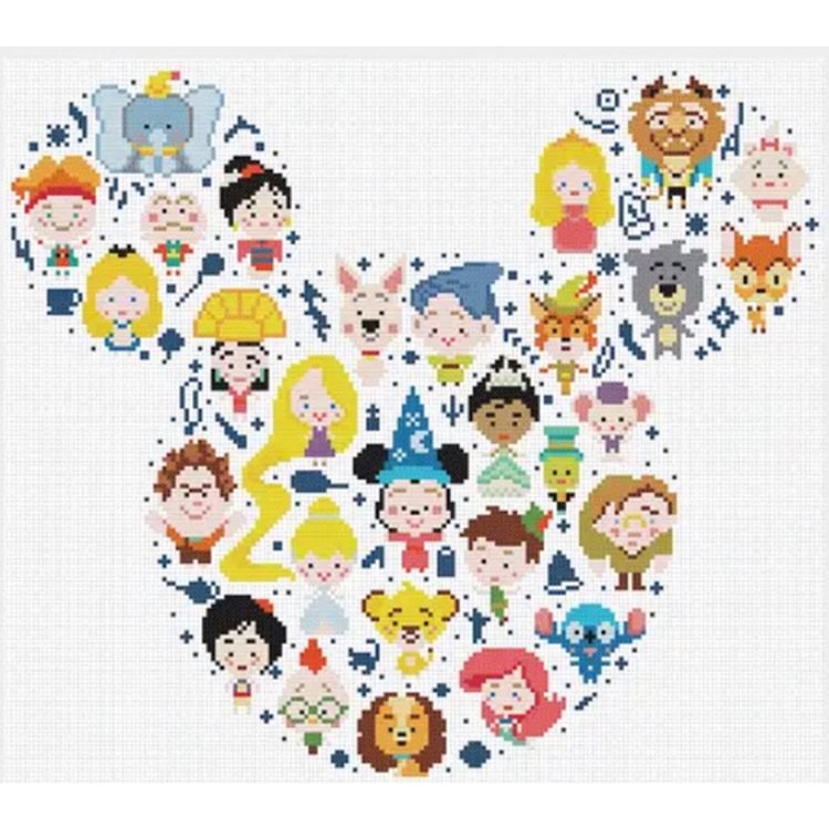(Counted/Stamped)Cartoon Crowd Cross Stitch Full Embroidery Diy Needlework