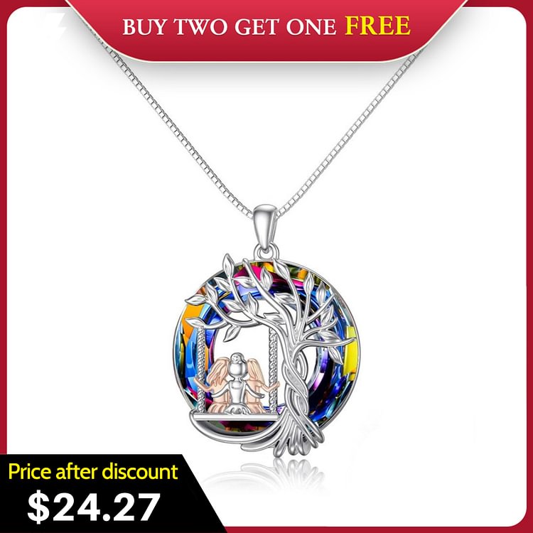 For Sister - S925 A Sister Is GOD's Way Of Making Sure We Never Walk Alone Crystal Necklace - 3 Sisters