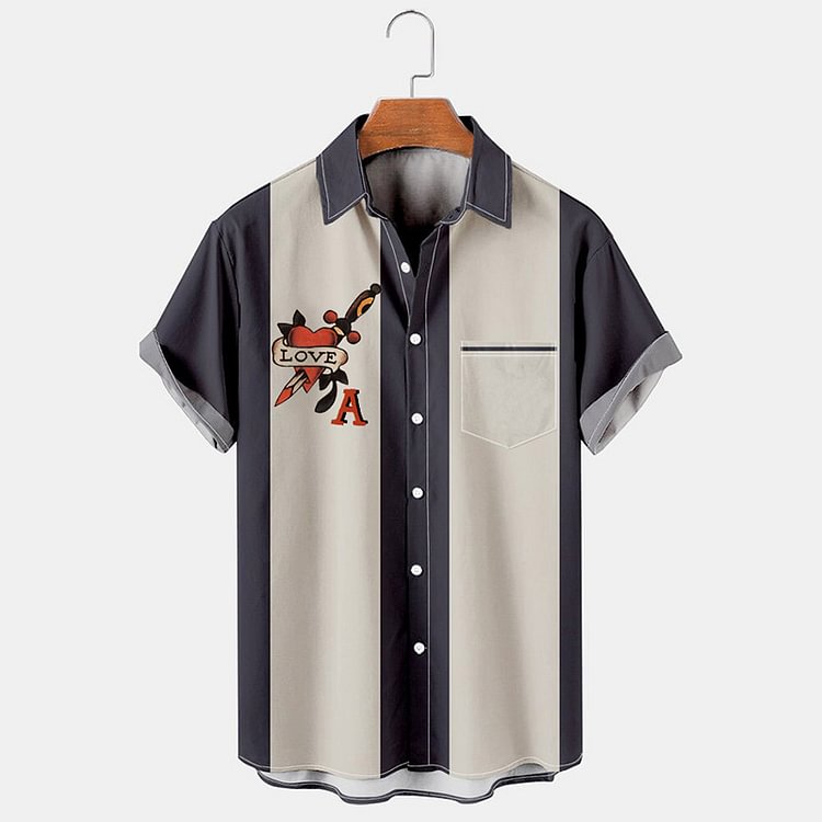 BrosWear Men's Ace Of Hearts Contrasting Shirt