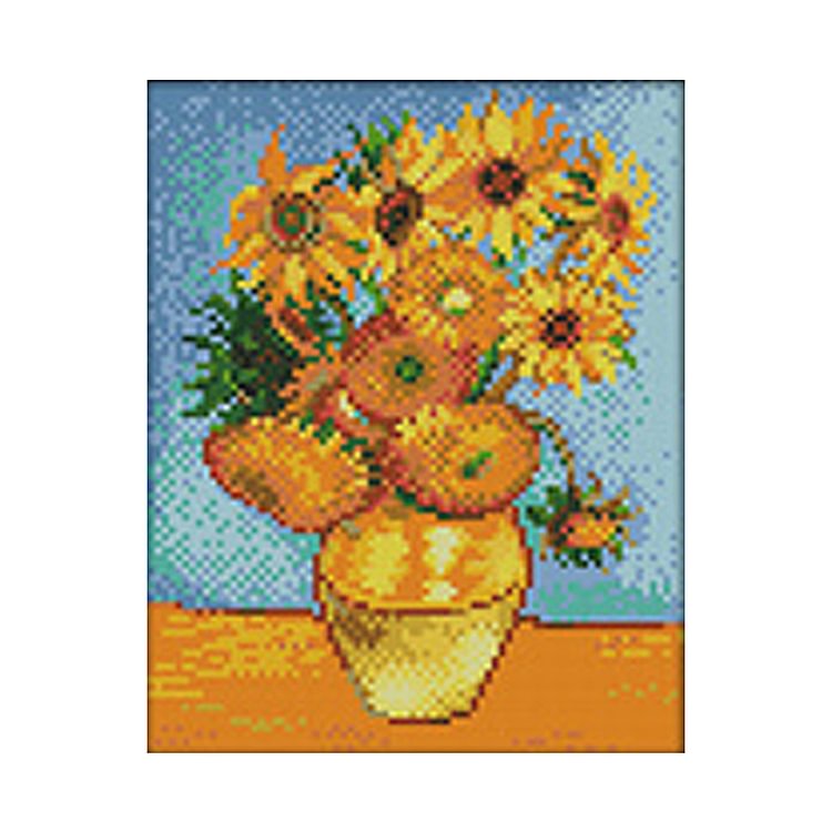 (11Ct Counted/Stamped) Van Gogh Sunflower - Cross Stitch Kit 24*32CM