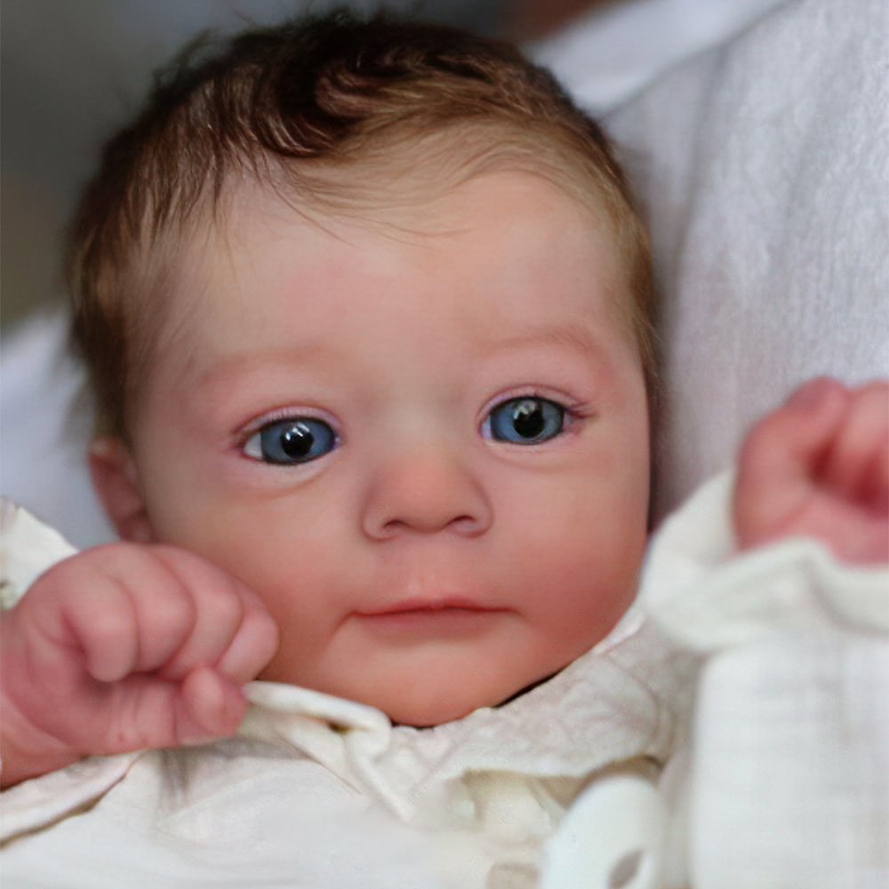 [New Series]18'' Cloth Body Reborn Baby Newborn Girl Awake Doll Named Bunny With Blue Eyes