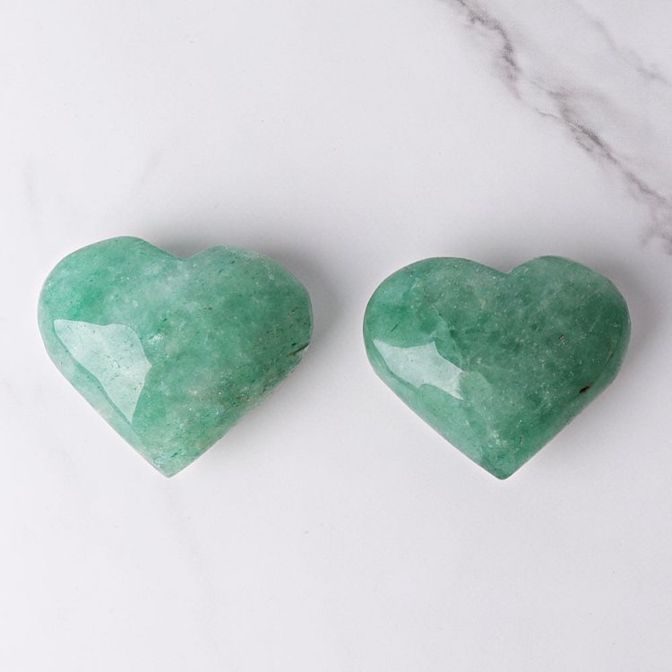 1.8"-2.5" Green Strawberry Quartz Heart Crystal Carvings Crystal wholesale suppliers