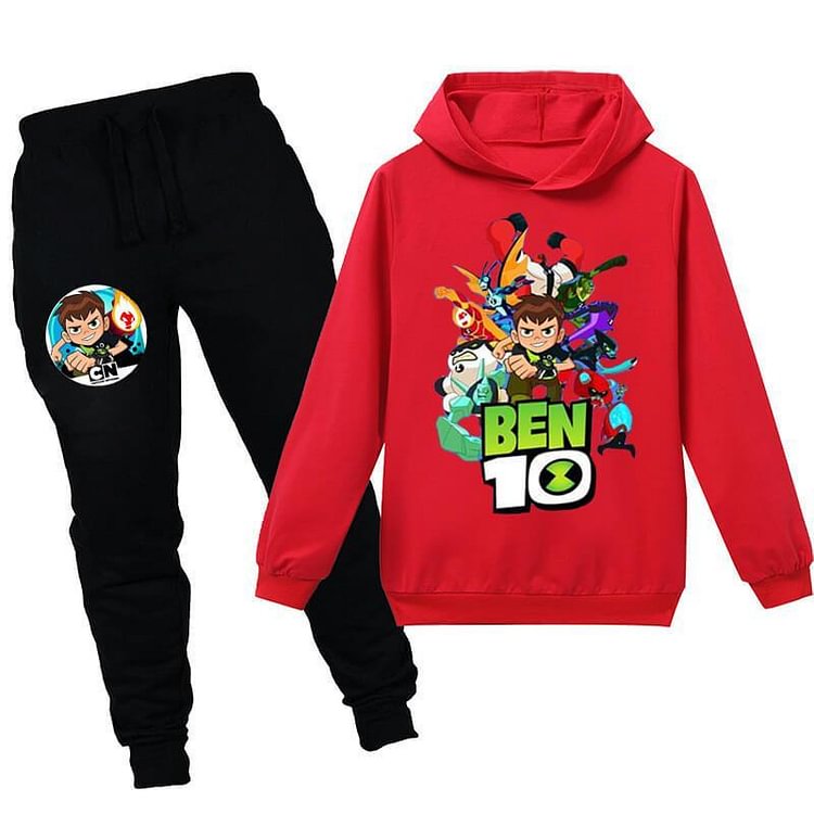 Mayoulove Boys Girls Roblox Ben 10 Print Cotton Hoodie And Sweatpants Sport Suit-Mayoulove
