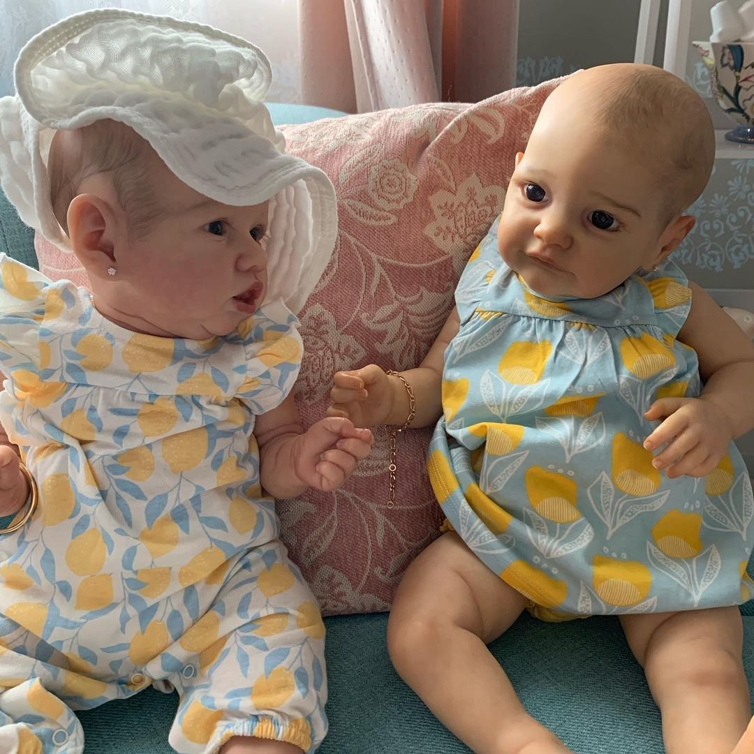  [Baby Twins] 20'' Truly Lifelike Reborn Baby Doll Girls Kamari and Guadalupe - Reborndollsshop.com-Reborndollsshop®