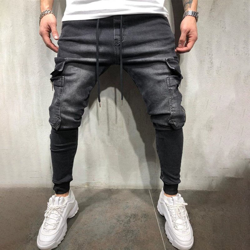 Casual sports men's slim jeans - Krazyskull
