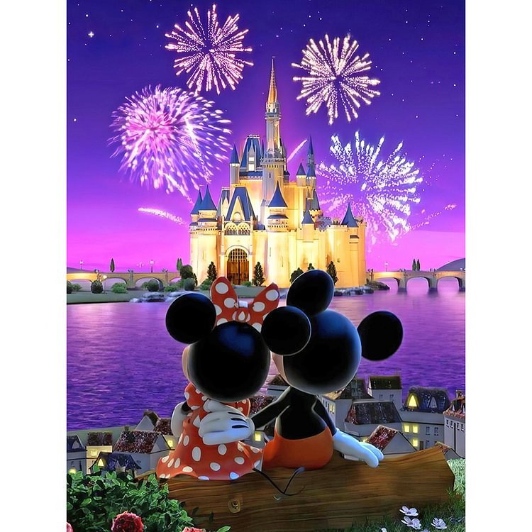 Disney Castle Fireworks Mickey Mouse-11Ct Stamped Cross Stitch-40*50CM