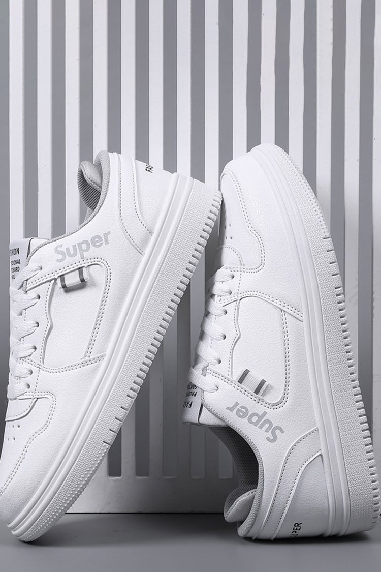 Tiboyz Casual All-Match Trendy White Sneakers
