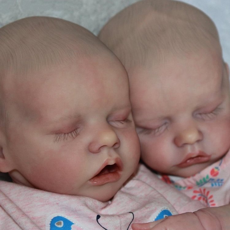  17 '' Real Lifelike Twins Sister Dolly  and Lloyd Reborn Baby Doll Girl - Reborndollsshop.com®-Reborndollsshop®