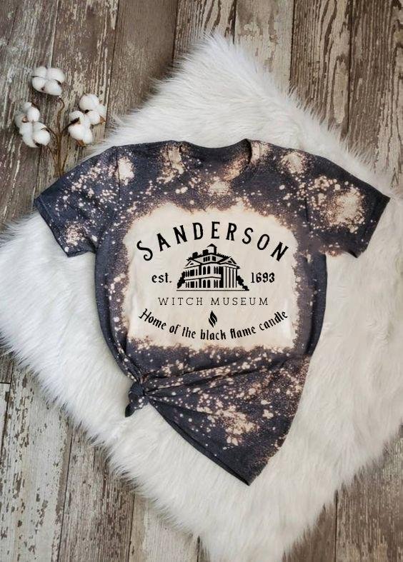 Sanderson Witch Museum Printed Short-sleeved T-shirt-Mayoulove