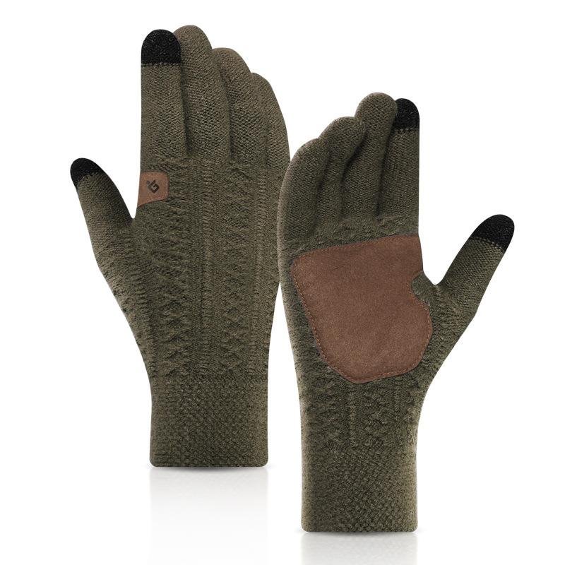 Winter knitted and velvet warm gloves / [viawink] /