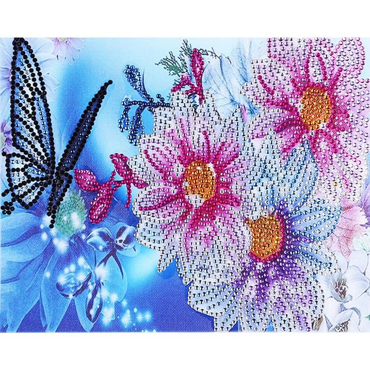 butterfly Special Part Drill Diamond Painting 30X25CM(Canvas)-gbfke