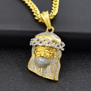 Iced Out Jesus Pendant Necklace HipHop Jewelry-VESSFUL