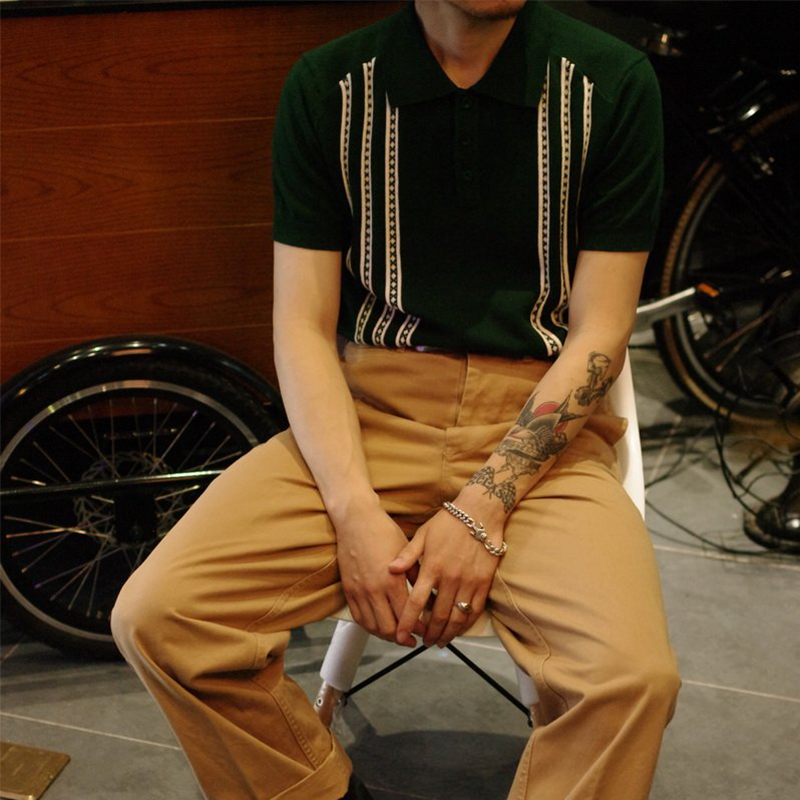 retro italian mafia style polo shirt
