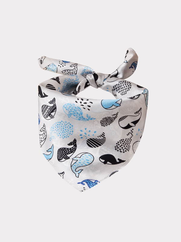Silk Scarf For Kid Dolphin Pattern-Real Silk Life