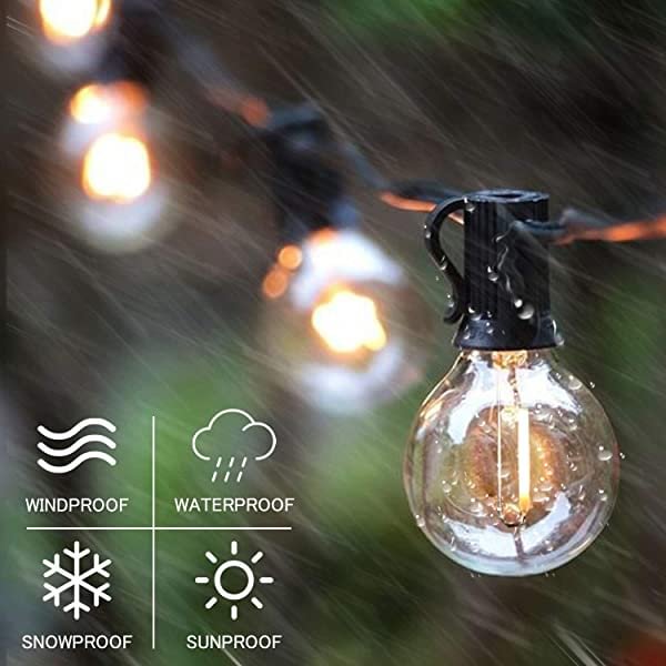 Globe Outdoor String Lights, 18 FT 10 LED Bulbs Waterproof Hanging Lights String for Outside Party、、sdecorshop