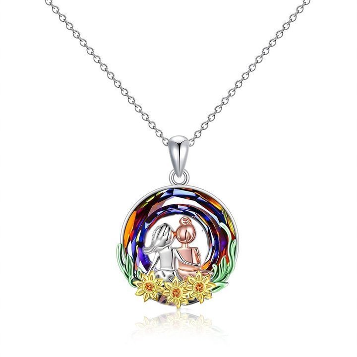 For Friend - S925 Thank You for always Being There for Me Crystal Necklace