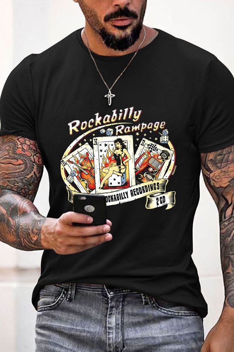 Tiboyz Casual  Vintage Black Men's T-Shirt