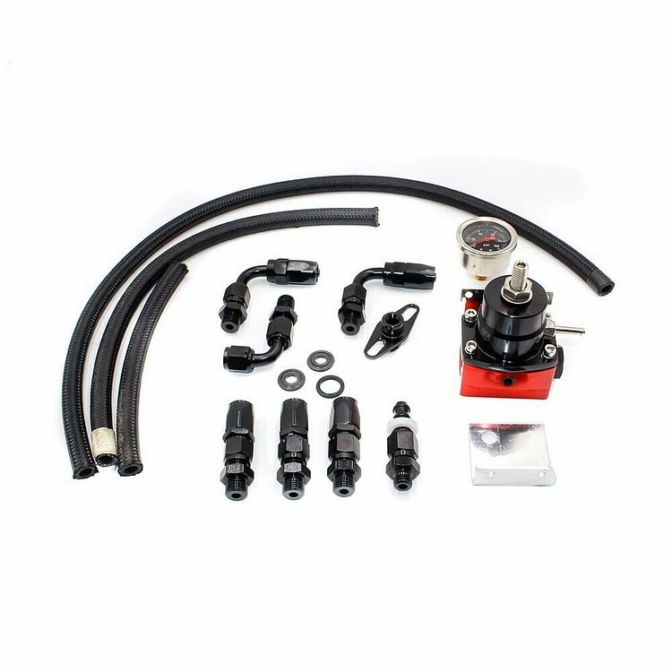Adjustable Fuel Pressure Regulator Kit 100psi Oil Press Gauge AN6 Fitting