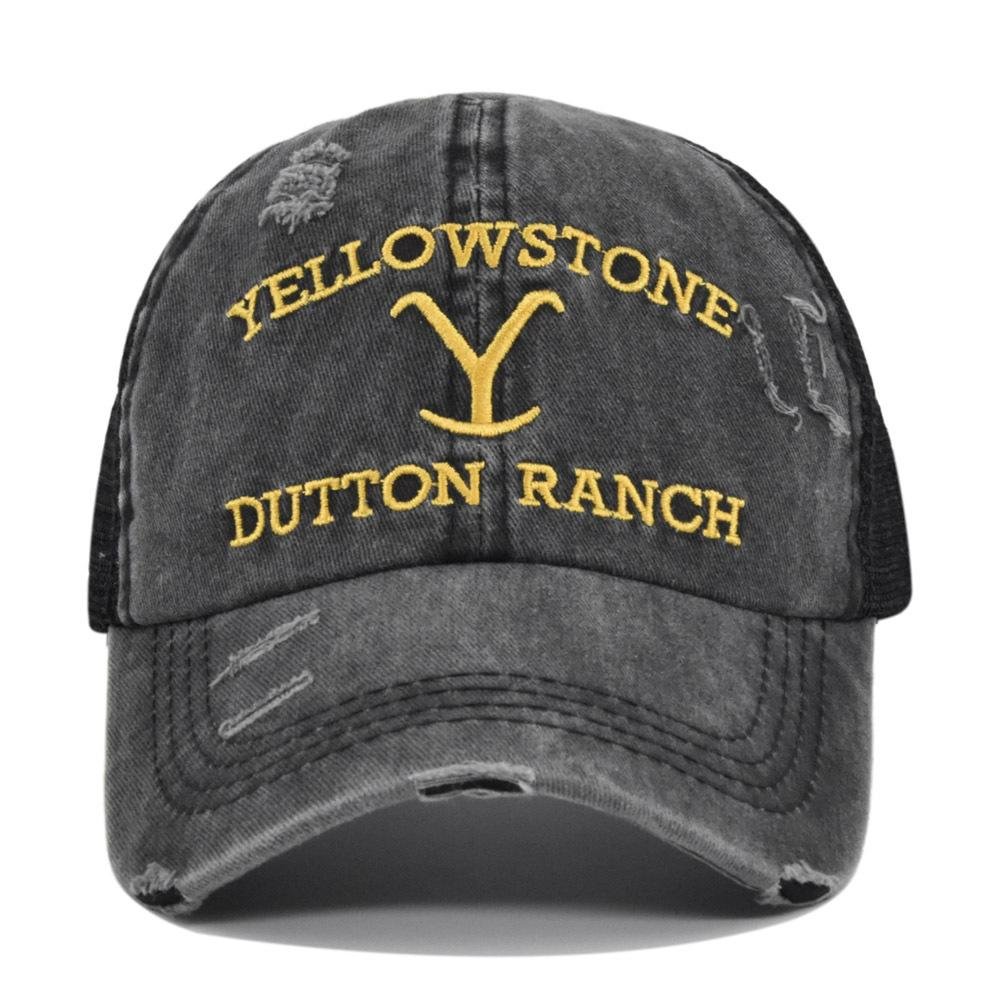 Sdecorshop Yellowstone Dutton Ranch Y logo Distressed Trucker Hat Cap Yellowstone TV Show、shopify、sdecorshop