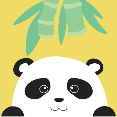 DIY Acrylic Painting, Paint by Number Kits for Kids Beginner - Panda Leaves 8" x 8"、bestdiys、sdecorshop