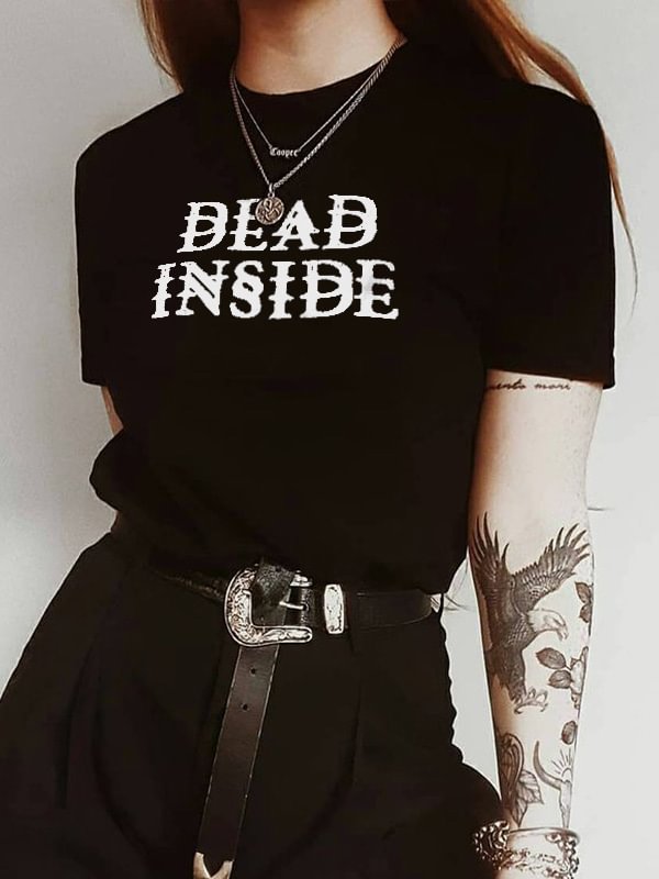 Dead Inside Printing Women's T-shirt - Krazyskull