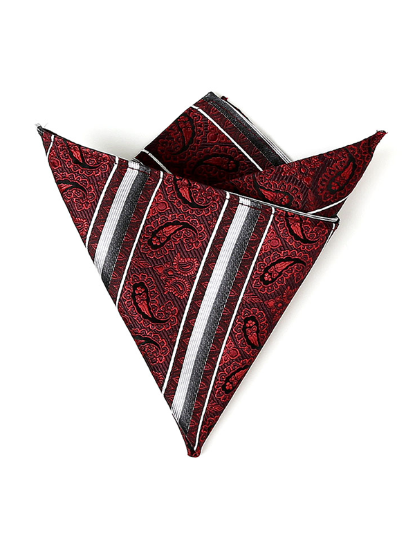 Pochette de costume en soie rouge pour hommes-Soieplus