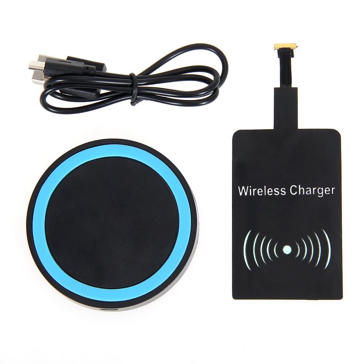 Black Qi Wireless Charger Pad Charging Receiver +  USB Cable