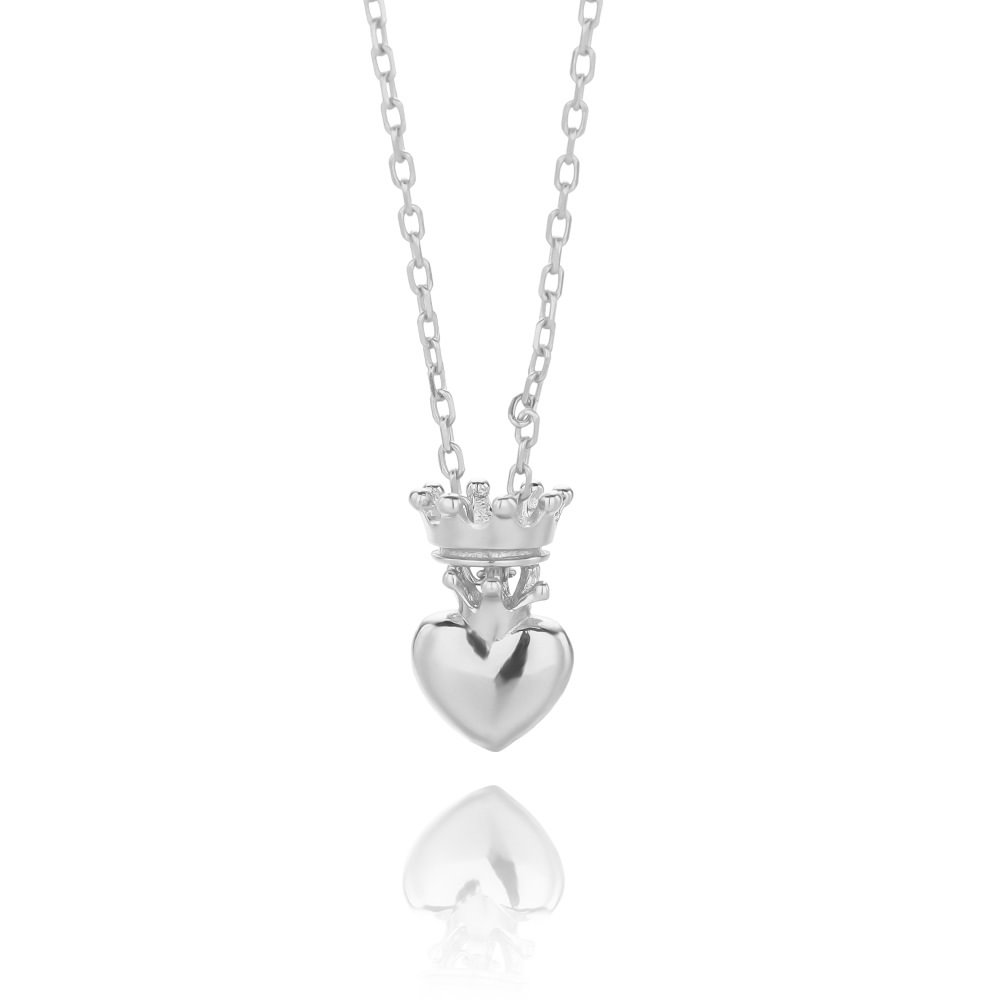 Love Crown Silver Pendant Necklace