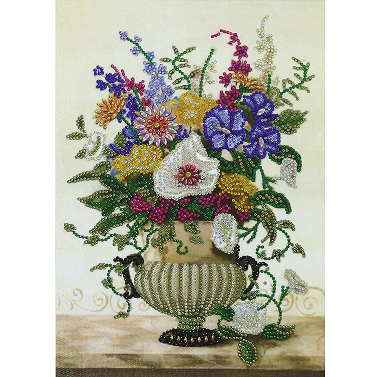 Flower Vase - Special Shaped Diamond Painting - 30*40CM