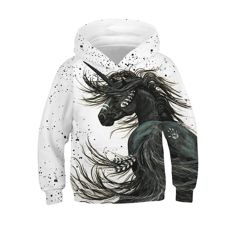 New Kids Black Unicorn 3D Hoodie Unisex Sweatshirt-Mayoulove