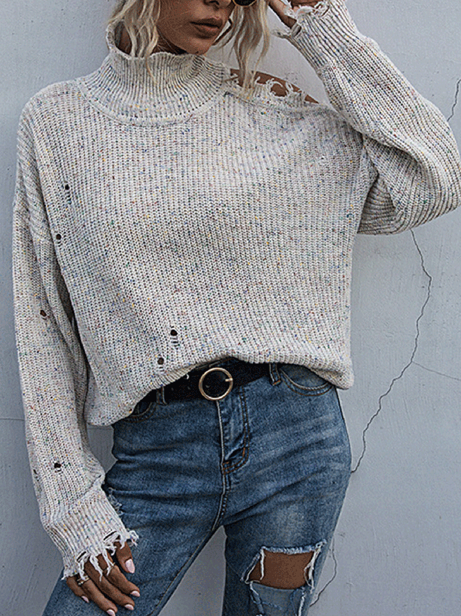Vintage Ripped Off Shoulder Sweater-Corachic