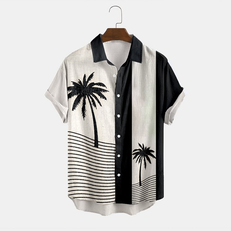BrosWear Casual Coconut Tree Print Shirt