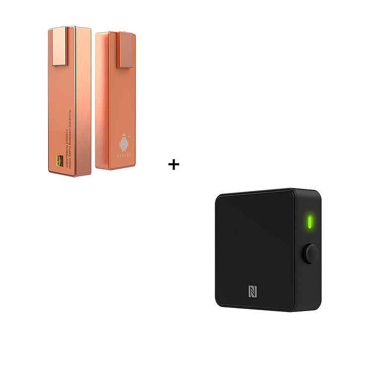 S9 PRO Red Copper DAC & AMP + H2 LDAC Bluetooth Receiver Bundle-Hidizs