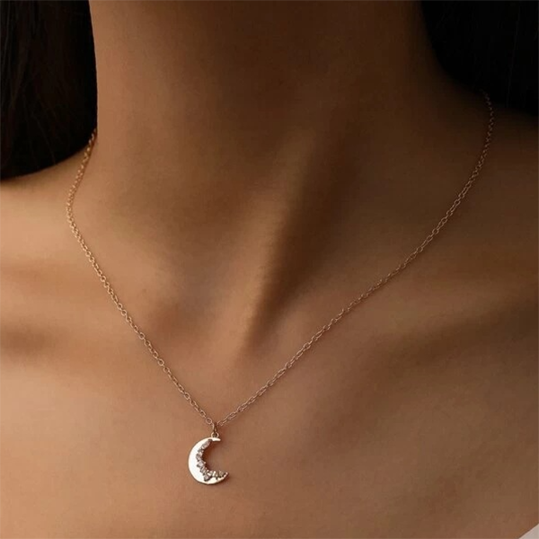 Minnieskull Fashion simple and versatile moon necklace - Minnieskull