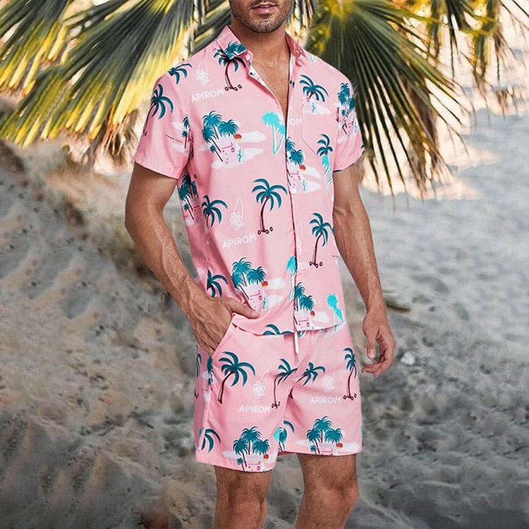 BrosWear Hawaiian Shirt Beach Set