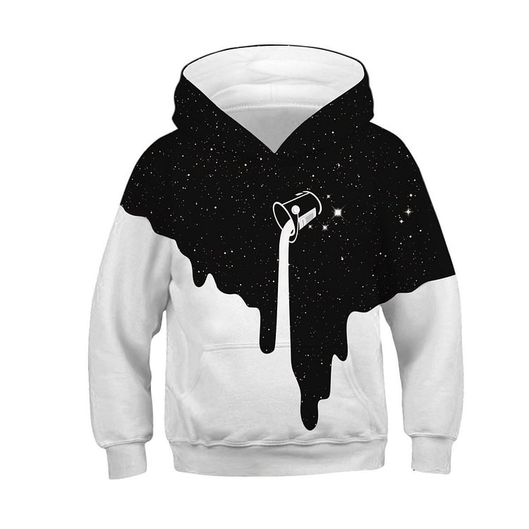 Kids Milk Bucket Galaxy 3D Hoodie Unisex hooded sweatshirt-Mayoulove