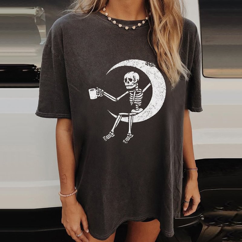 Minnieskull Classic Skeleton Printed T-shirt - Minnieskull